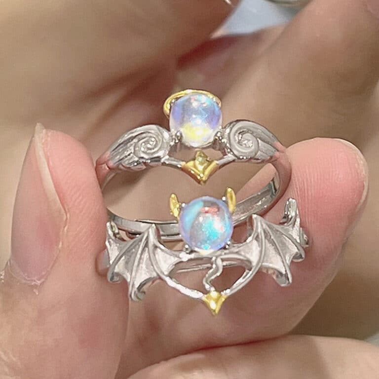 Ensemble bague spécial pour couple porte par une main