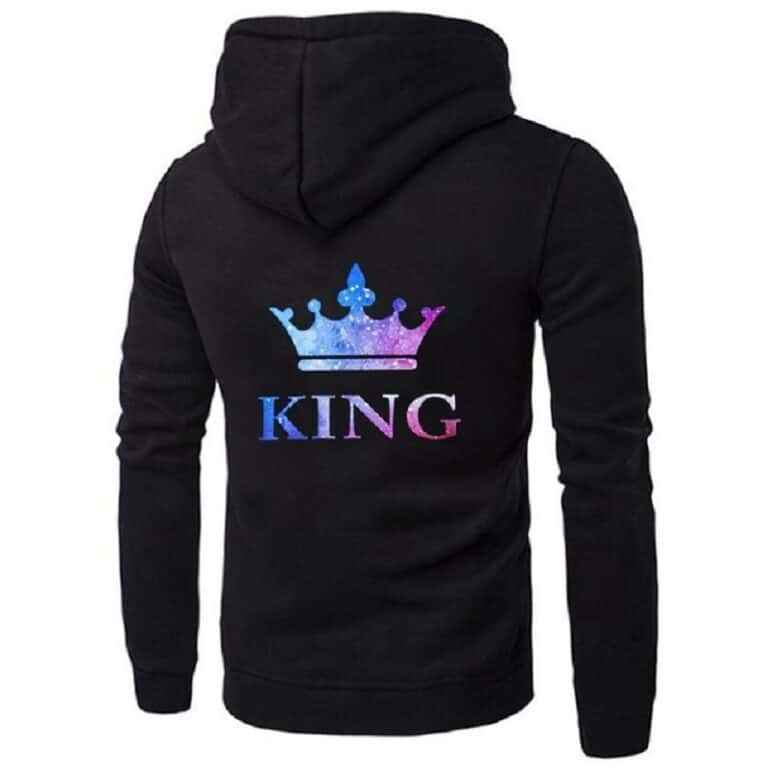 Sweat noir à imprimé "KING" pour homme