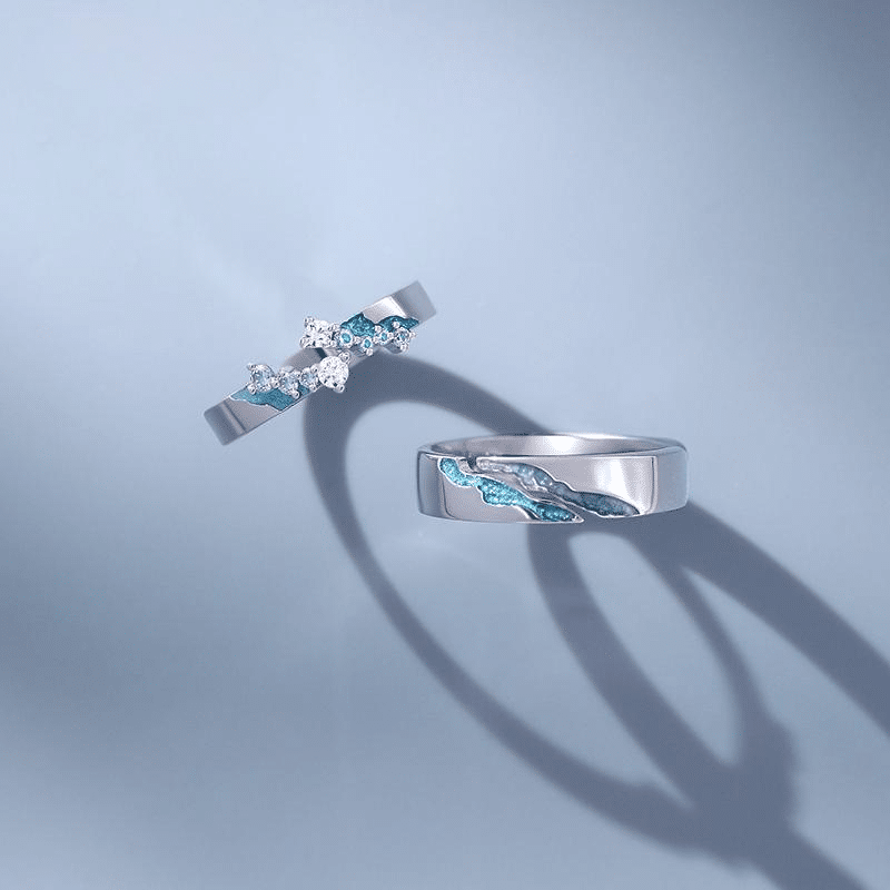 Ensemble de Bagues Classiques pour Couple ensemble de bagues classiques pour couple dans un fond bleu