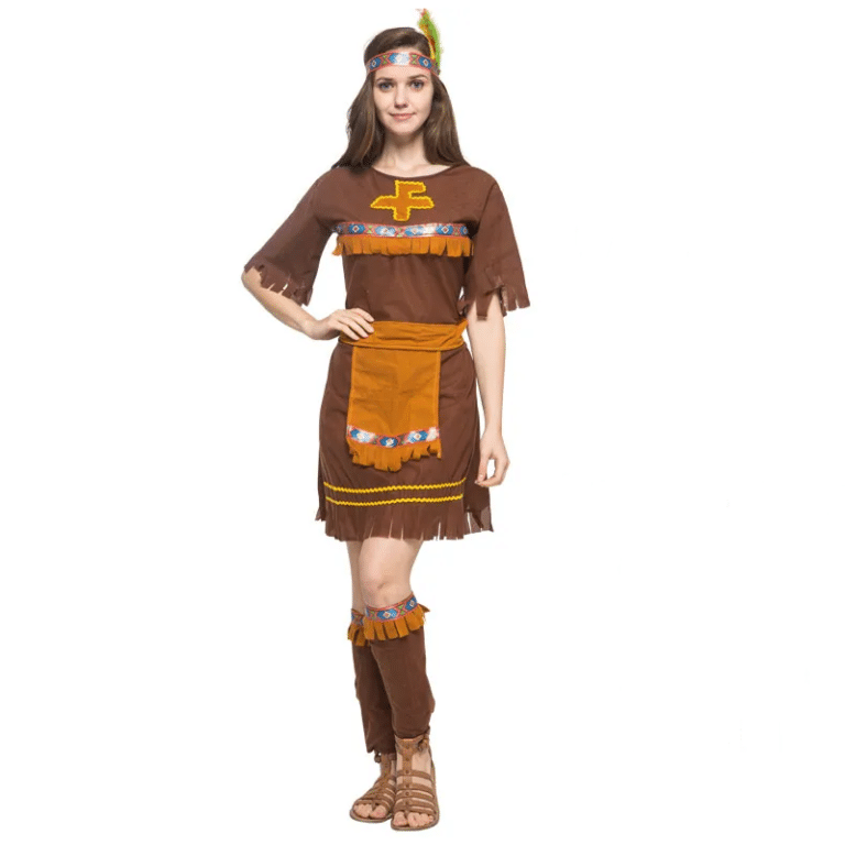 Déguisement pour couple Primitif avec Pompon pour femme