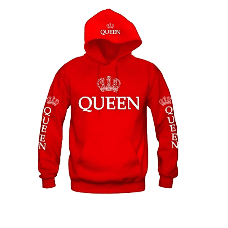 sweat duo à capuche royal rouge, pour femme